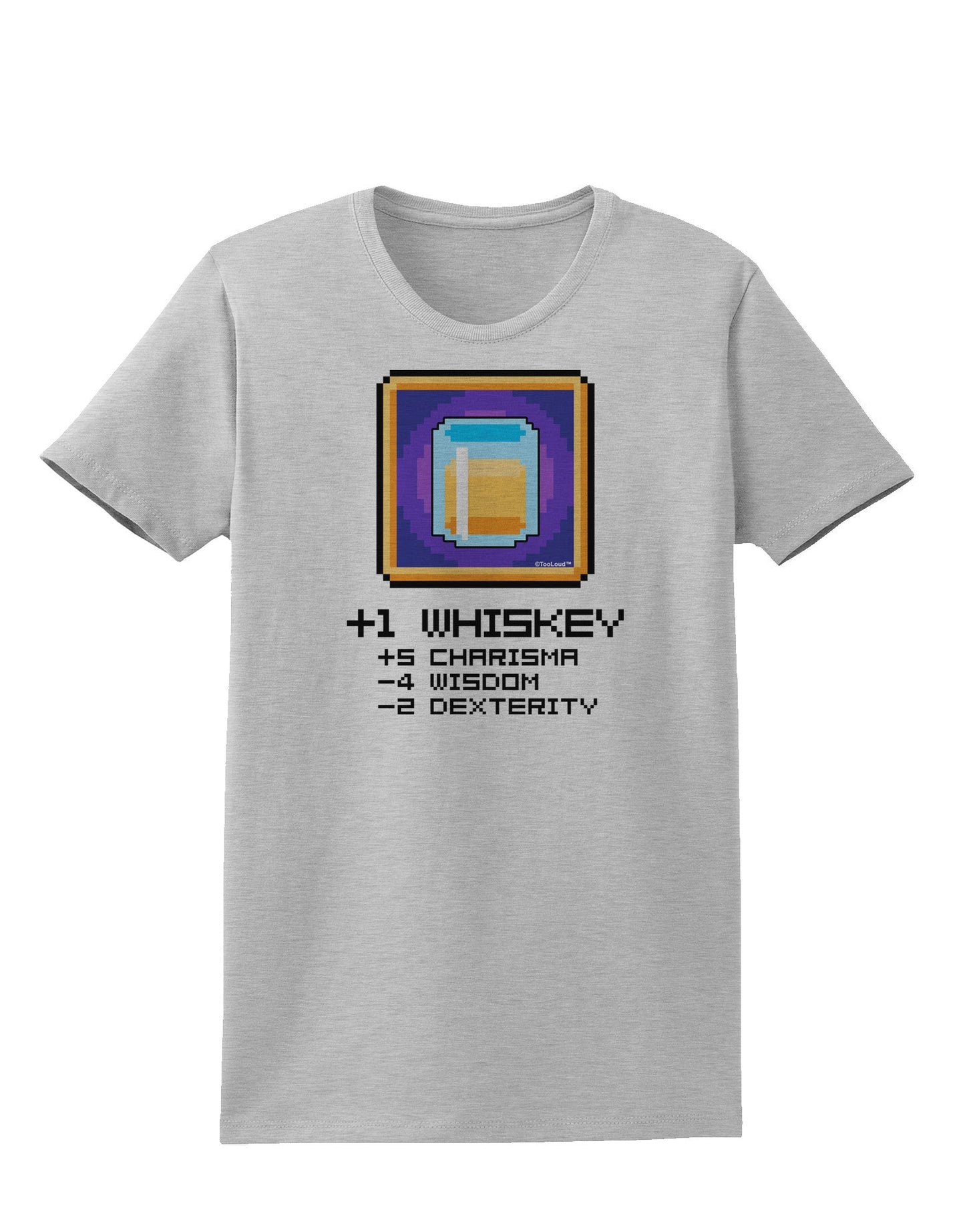 Pixel Whiskey Item Womens T-Shirt-Womens T-Shirt-TooLoud-AshGray-X-Small-Davson Sales