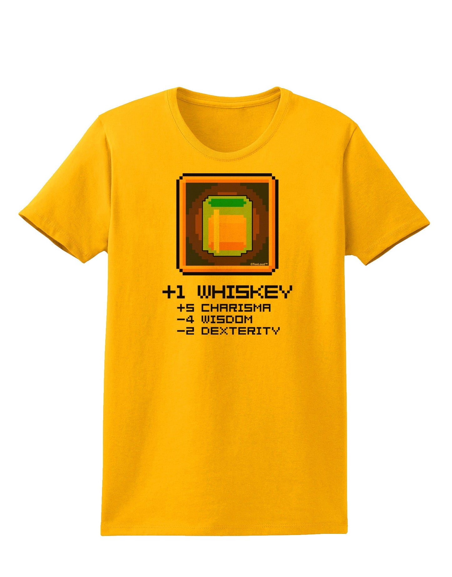 Pixel Whiskey Item Womens T-Shirt-Womens T-Shirt-TooLoud-Gold-X-Small-Davson Sales