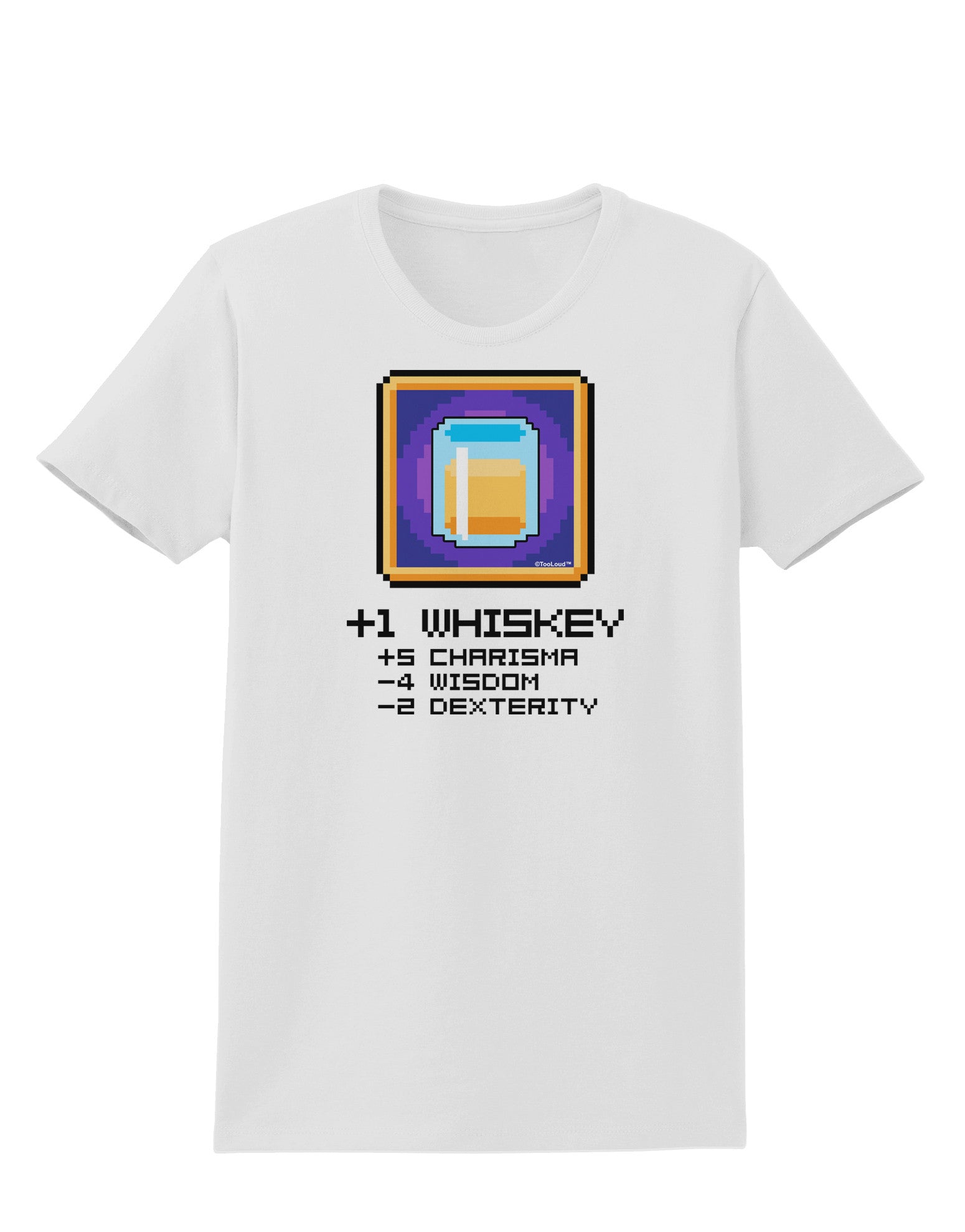Pixel Whiskey Item Womens T-Shirt-Womens T-Shirt-TooLoud-White-X-Small-Davson Sales