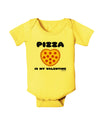 Pizza Is My Valentine Baby Romper Bodysuit by TooLoud-Baby Romper-TooLoud-Yellow-06-Months-Davson Sales