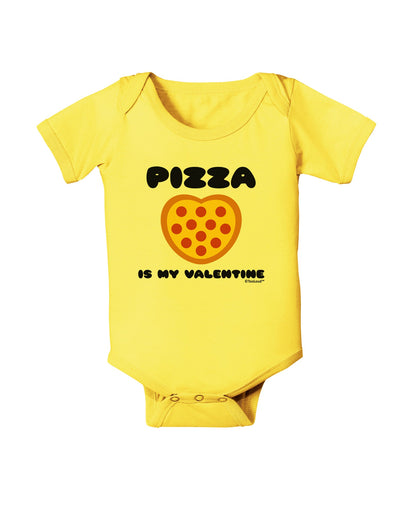 Pizza Is My Valentine Baby Romper Bodysuit by TooLoud-Baby Romper-TooLoud-Yellow-06-Months-Davson Sales