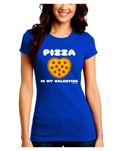 Pizza Is My Valentine Juniors Crew Dark T-Shirt by TooLoud-T-Shirts Juniors Tops-TooLoud-Royal-Blue-Juniors Fitted Small-Davson Sales