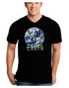 Planet Earth Text Adult Dark V-Neck T-Shirt-TooLoud-Black-Small-Davson Sales