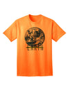 Planet Earth Text Adult T-Shirt-unisex t-shirt-TooLoud-Neon-Orange-Small-Davson Sales