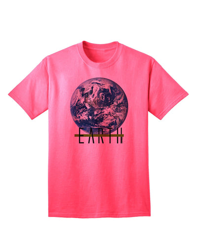 Planet Earth Text Adult T-Shirt-unisex t-shirt-TooLoud-Neon-Pink-Small-Davson Sales