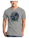Planet Earth Text Adult V-Neck T-shirt-Mens V-Neck T-Shirt-TooLoud-HeatherGray-Small-Davson Sales