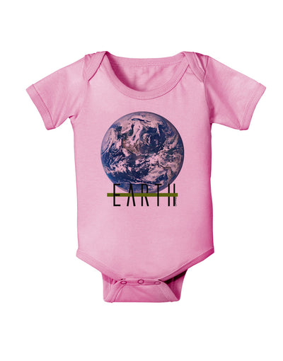 Planet Earth Text Baby Romper Bodysuit-Baby Romper-TooLoud-Pink-06-Months-Davson Sales