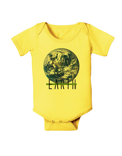 Planet Earth Text Baby Romper Bodysuit-Baby Romper-TooLoud-Yellow-06-Months-Davson Sales