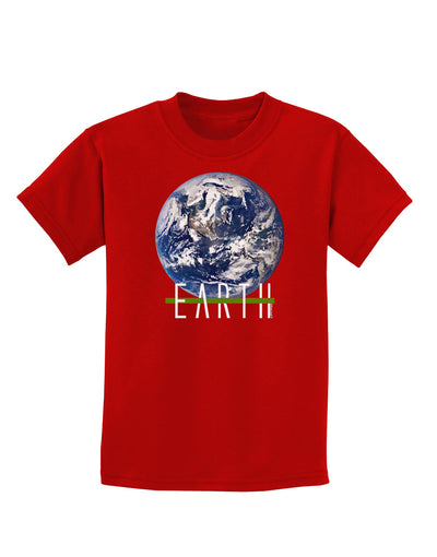 Planet Earth Text Childrens Dark T-Shirt-Childrens T-Shirt-TooLoud-Red-X-Small-Davson Sales