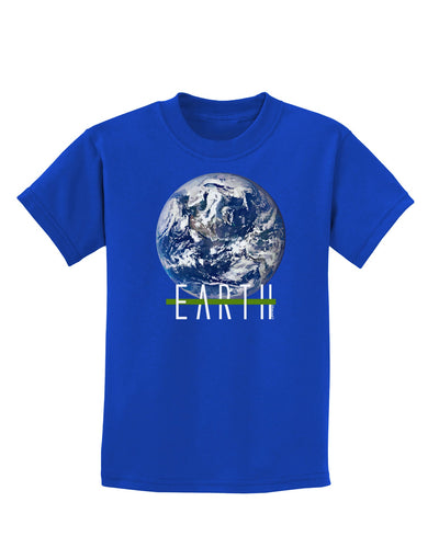 Planet Earth Text Childrens Dark T-Shirt-Childrens T-Shirt-TooLoud-Royal-Blue-X-Small-Davson Sales