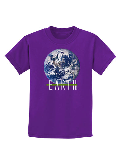 Planet Earth Text Childrens Dark T-Shirt-Childrens T-Shirt-TooLoud-Purple-X-Small-Davson Sales