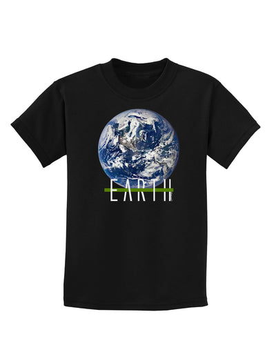 Planet Earth Text Childrens Dark T-Shirt-Childrens T-Shirt-TooLoud-Black-X-Small-Davson Sales