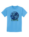 Planet Earth Text Childrens T-Shirt-Childrens T-Shirt-TooLoud-Aquatic-Blue-X-Small-Davson Sales