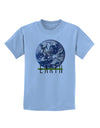 Planet Earth Text Childrens T-Shirt-Childrens T-Shirt-TooLoud-Light-Blue-X-Small-Davson Sales