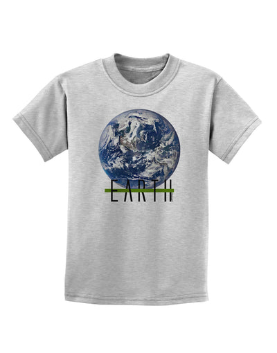 Planet Earth Text Childrens T-Shirt-Childrens T-Shirt-TooLoud-AshGray-X-Small-Davson Sales