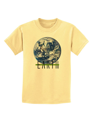 Planet Earth Text Childrens T-Shirt-Childrens T-Shirt-TooLoud-Daffodil-Yellow-X-Small-Davson Sales
