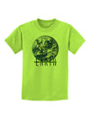 Planet Earth Text Childrens T-Shirt-Childrens T-Shirt-TooLoud-Lime-Green-X-Small-Davson Sales