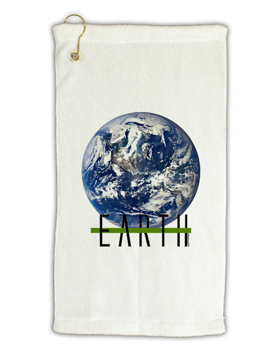 Planet Earth Text Micro Terry Gromet Golf Towel 16 x 25 inch by TooLoud-Golf Towel-TooLoud-White-Davson Sales