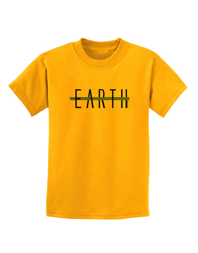 Planet Earth Text Only Childrens T-Shirt-Childrens T-Shirt-TooLoud-Gold-X-Small-Davson Sales