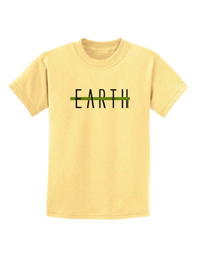 Planet Earth Text Only Childrens T-Shirt-Childrens T-Shirt-TooLoud-Daffodil-Yellow-X-Small-Davson Sales