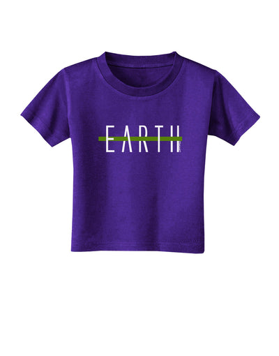 Planet Earth Text Only Toddler T-Shirt Dark-Toddler T-Shirt-TooLoud-Purple-2T-Davson Sales