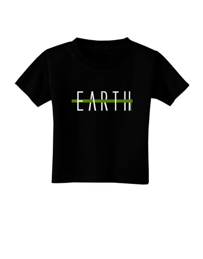 Planet Earth Text Only Toddler T-Shirt Dark-Toddler T-Shirt-TooLoud-Black-2T-Davson Sales