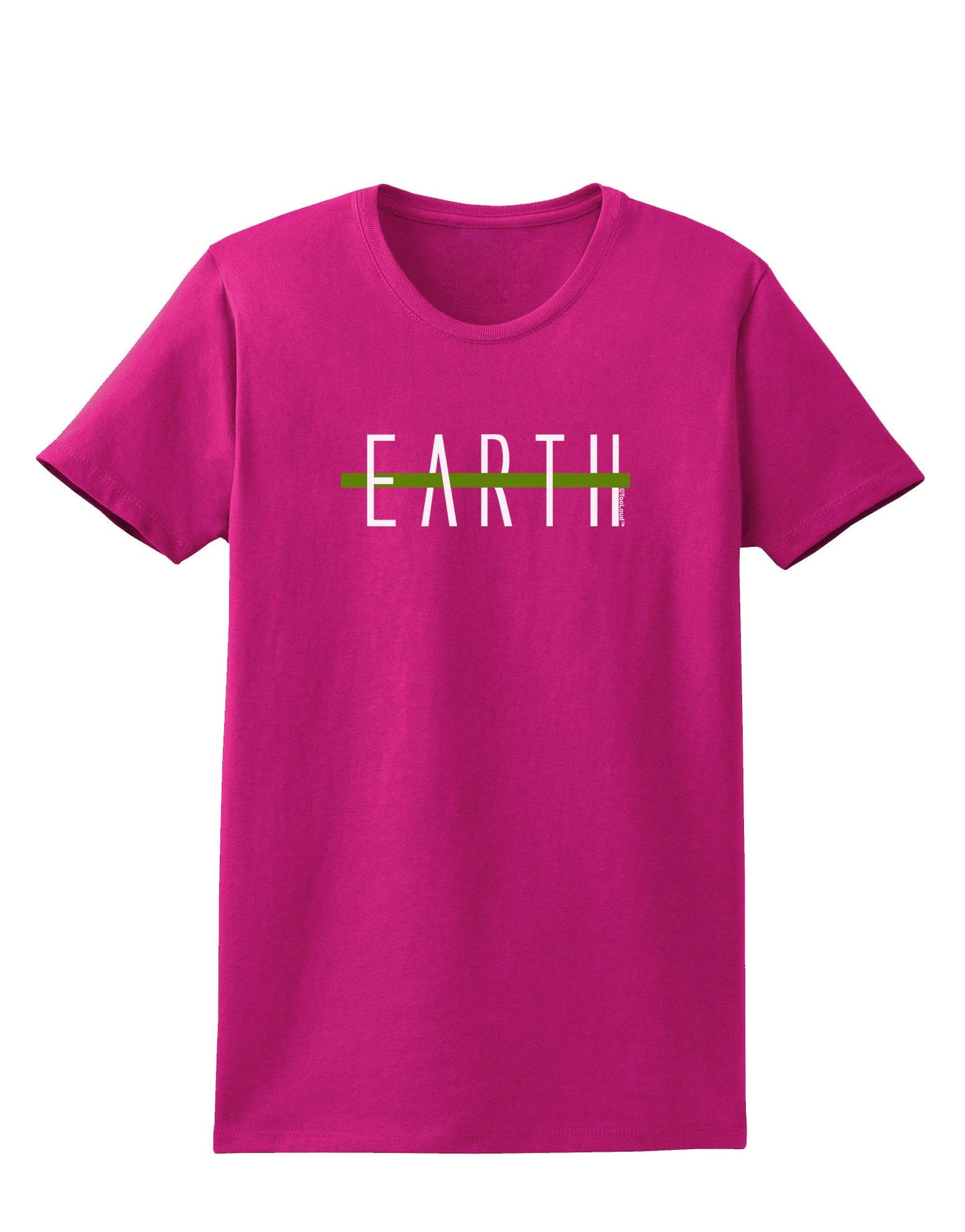 Planet Earth Text Only Womens Dark T-Shirt-TooLoud-Hot-Pink-Small-Davson Sales