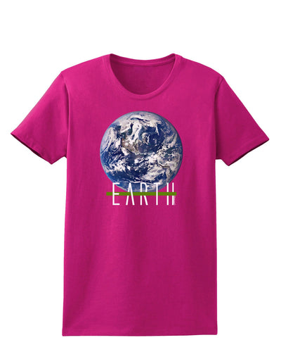 Planet Earth Text Womens Dark T-Shirt-TooLoud-Hot-Pink-Small-Davson Sales