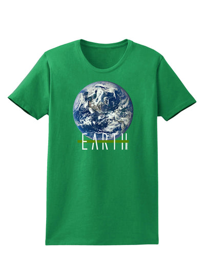 Planet Earth Text Womens Dark T-Shirt-TooLoud-Kelly-Green-X-Small-Davson Sales