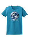 Planet Earth Text Womens Dark T-Shirt-TooLoud-Turquoise-X-Small-Davson Sales