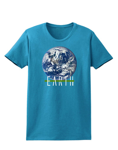 Planet Earth Text Womens Dark T-Shirt-TooLoud-Turquoise-X-Small-Davson Sales