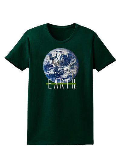 Planet Earth Text Womens Dark T-Shirt-TooLoud-Forest-Green-Small-Davson Sales