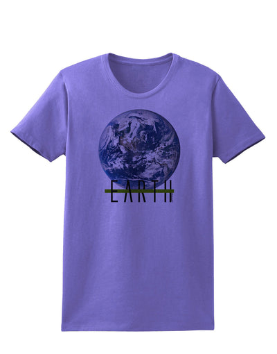 Planet Earth Text Womens T-Shirt-Womens T-Shirt-TooLoud-Violet-X-Small-Davson Sales