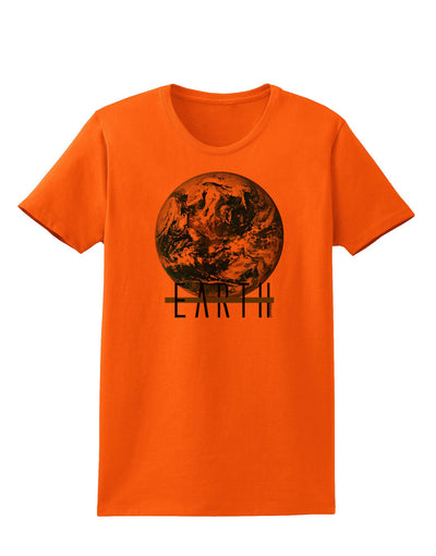 Planet Earth Text Womens T-Shirt-Womens T-Shirt-TooLoud-Orange-X-Small-Davson Sales