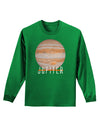 Planet Jupiter Earth Text Adult Long Sleeve Dark T-Shirt-TooLoud-Kelly-Green-Small-Davson Sales