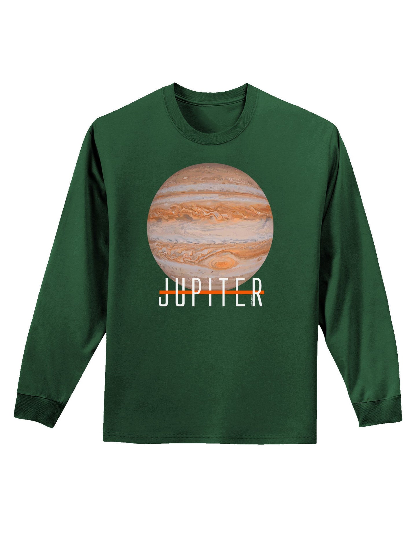 Planet Jupiter Earth Text Adult Long Sleeve Dark T-Shirt-TooLoud-Dark-Green-Small-Davson Sales