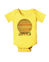 Planet Jupiter Earth Text Baby Romper Bodysuit-Baby Romper-TooLoud-Yellow-06-Months-Davson Sales