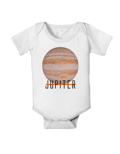 Planet Jupiter Earth Text Baby Romper Bodysuit-Baby Romper-TooLoud-White-06-Months-Davson Sales
