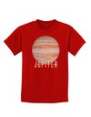 Planet Jupiter Earth Text Childrens Dark T-Shirt-Childrens T-Shirt-TooLoud-Red-X-Small-Davson Sales