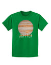 Planet Jupiter Earth Text Childrens Dark T-Shirt-Childrens T-Shirt-TooLoud-Kelly-Green-X-Small-Davson Sales