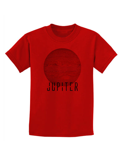 Planet Jupiter Earth Text Childrens T-Shirt-Childrens T-Shirt-TooLoud-Red-X-Small-Davson Sales