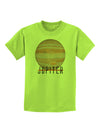 Planet Jupiter Earth Text Childrens T-Shirt-Childrens T-Shirt-TooLoud-Lime-Green-X-Small-Davson Sales