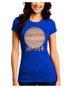 Planet Jupiter Earth Text Juniors Petite Crew Dark T-Shirt-T-Shirts Juniors Tops-TooLoud-Royal-Blue-Juniors Fitted Small-Davson Sales