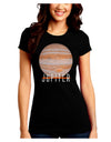 Planet Jupiter Earth Text Juniors Petite Crew Dark T-Shirt-T-Shirts Juniors Tops-TooLoud-Black-Juniors Fitted Small-Davson Sales