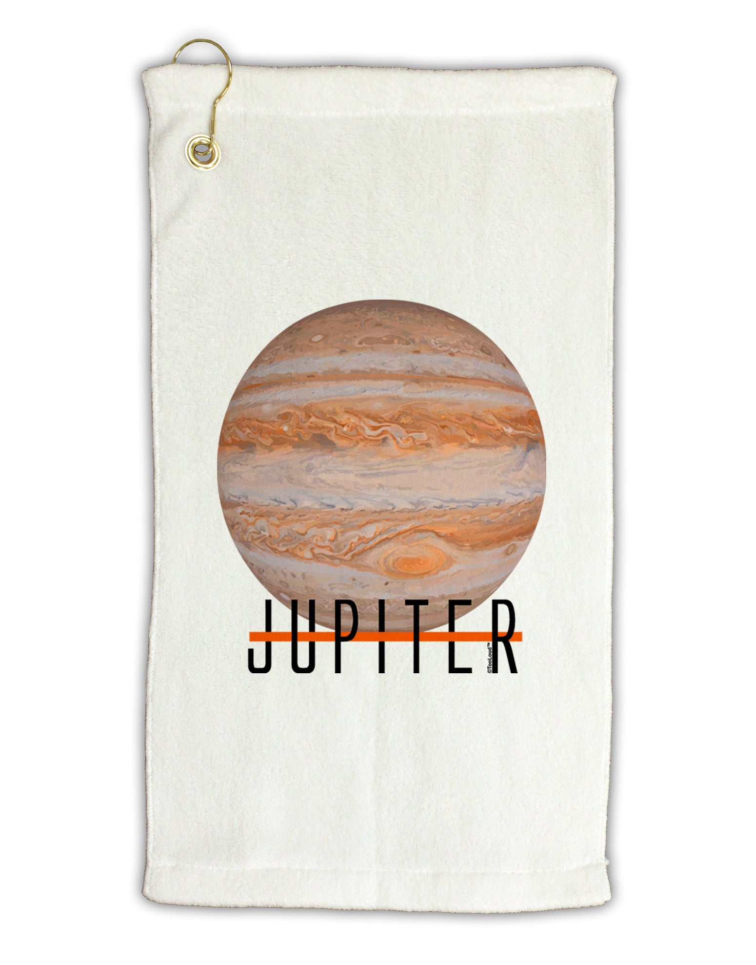 Planet Jupiter Earth Text Micro Terry Gromet Golf Towel 16 x 25 inch by TooLoud-Golf Towel-TooLoud-White-Davson Sales