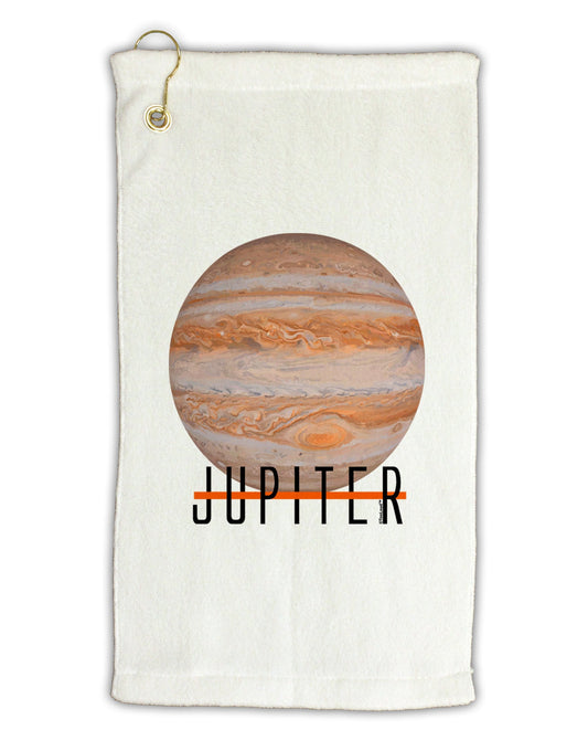 Planet Jupiter Earth Text Micro Terry Gromet Golf Towel 16 x 25 inch by TooLoud-Golf Towel-TooLoud-White-Davson Sales