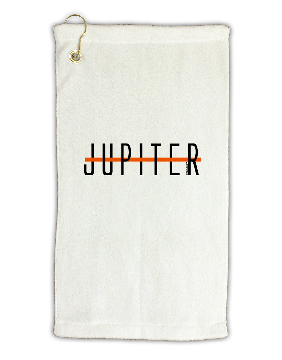 Planet Jupiter Earth Text Only Micro Terry Gromet Golf Towel 16 x 25 inch by TooLoud-Golf Towel-TooLoud-White-Davson Sales