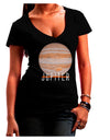 Planet Jupiter Earth Text Womens V-Neck Dark T-Shirt-Womens V-Neck T-Shirts-TooLoud-Black-Juniors Fitted Small-Davson Sales