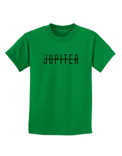 Planet Jupiter Text Only Childrens T-Shirt-Childrens T-Shirt-TooLoud-Kelly-Green-X-Small-Davson Sales