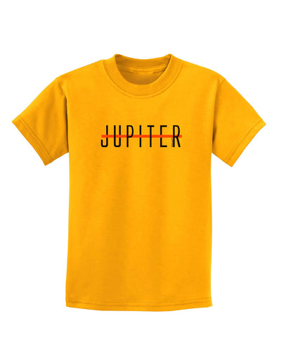 Planet Jupiter Text Only Childrens T-Shirt-Childrens T-Shirt-TooLoud-Gold-X-Small-Davson Sales